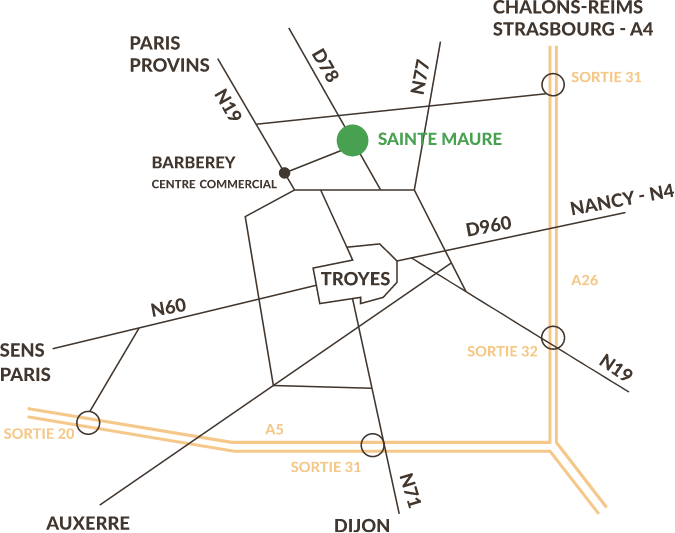 Plan d'accès Sainte-Maure