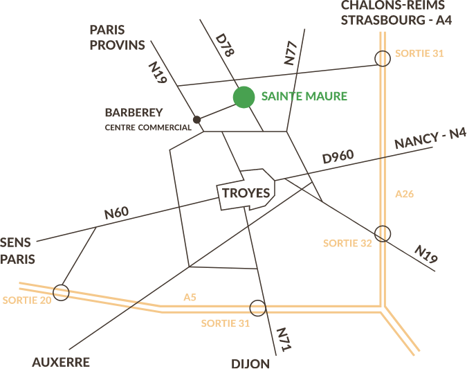 Plan d'accès Sainte-Maure