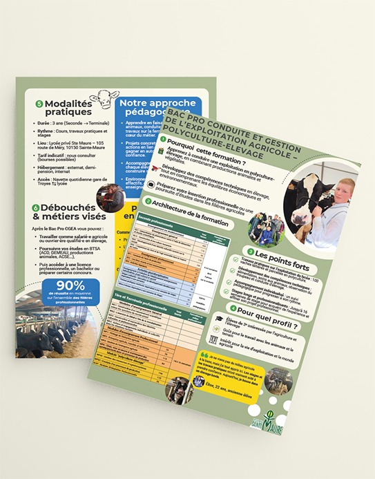 Brochure formation Bac Pro CGEA Élevage